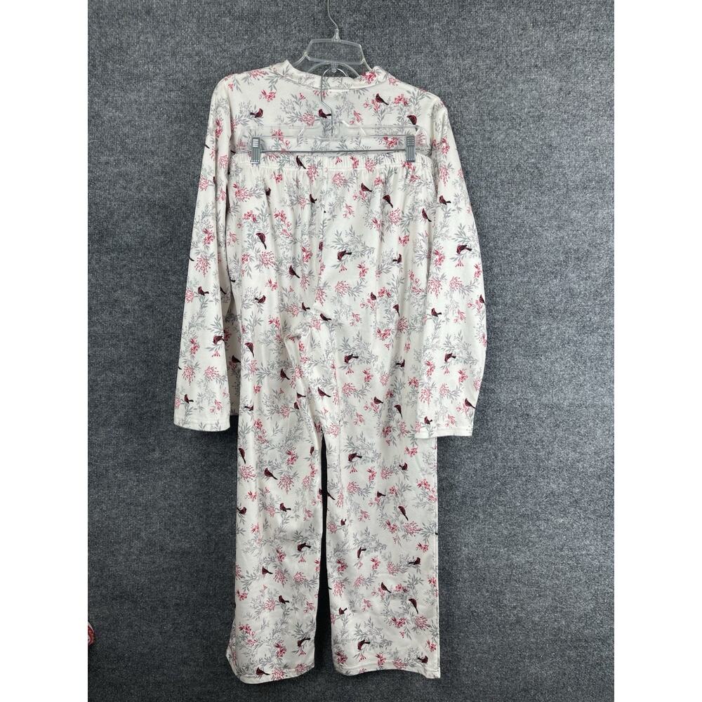 Adonna Sleepwear Size Large Spring Red Cardinal's Prints Soft - Picture 5 of 12